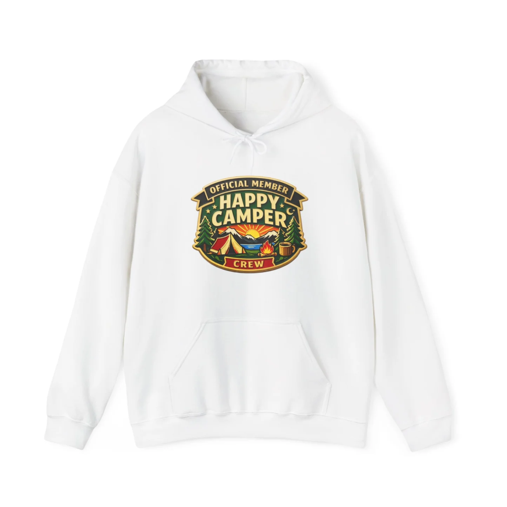 happy camper crew hoodie